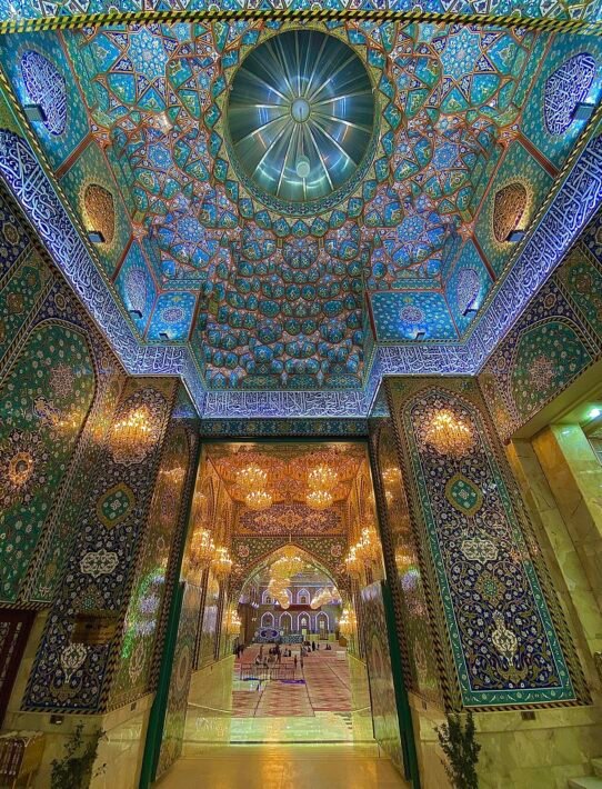 An ornate gate of the Imam Hussain shrine in Karbala
